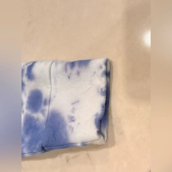 Monrow Women’s Blue & White Tie Dye Long Sleeve Sweatshirt Size M - Picture 5 of 8